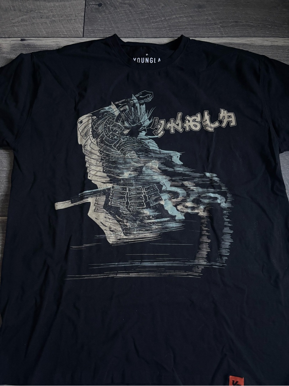 YoungLA Black Short-Sleeve Samurai Graphic Tee